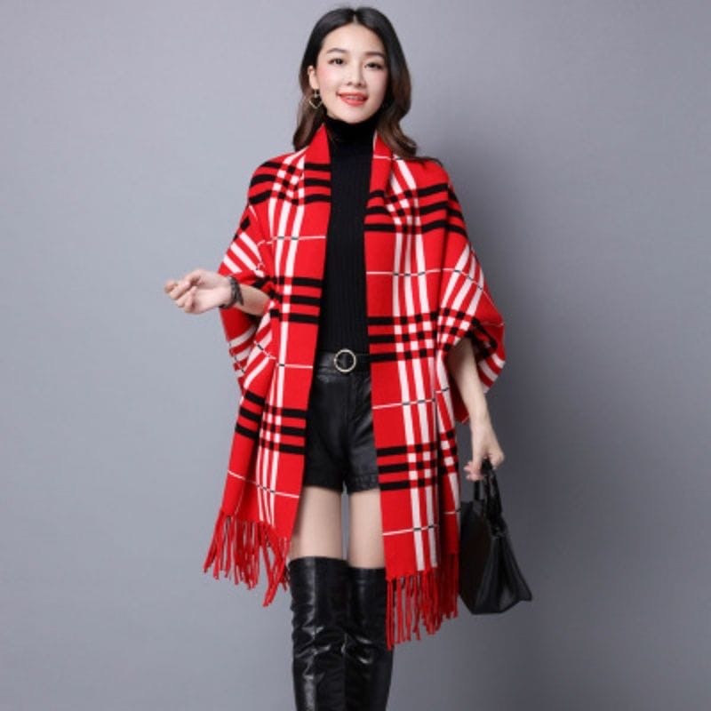Gabriel Checks Sleeves Shawl