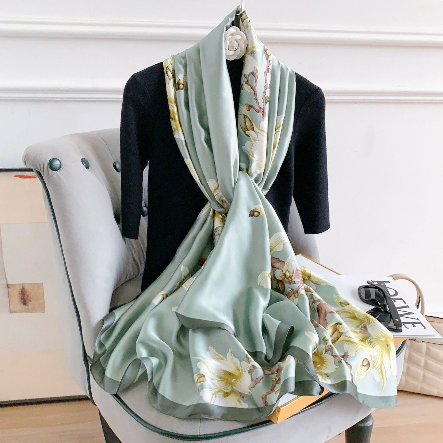 Sage Magnolia Bloom Stole