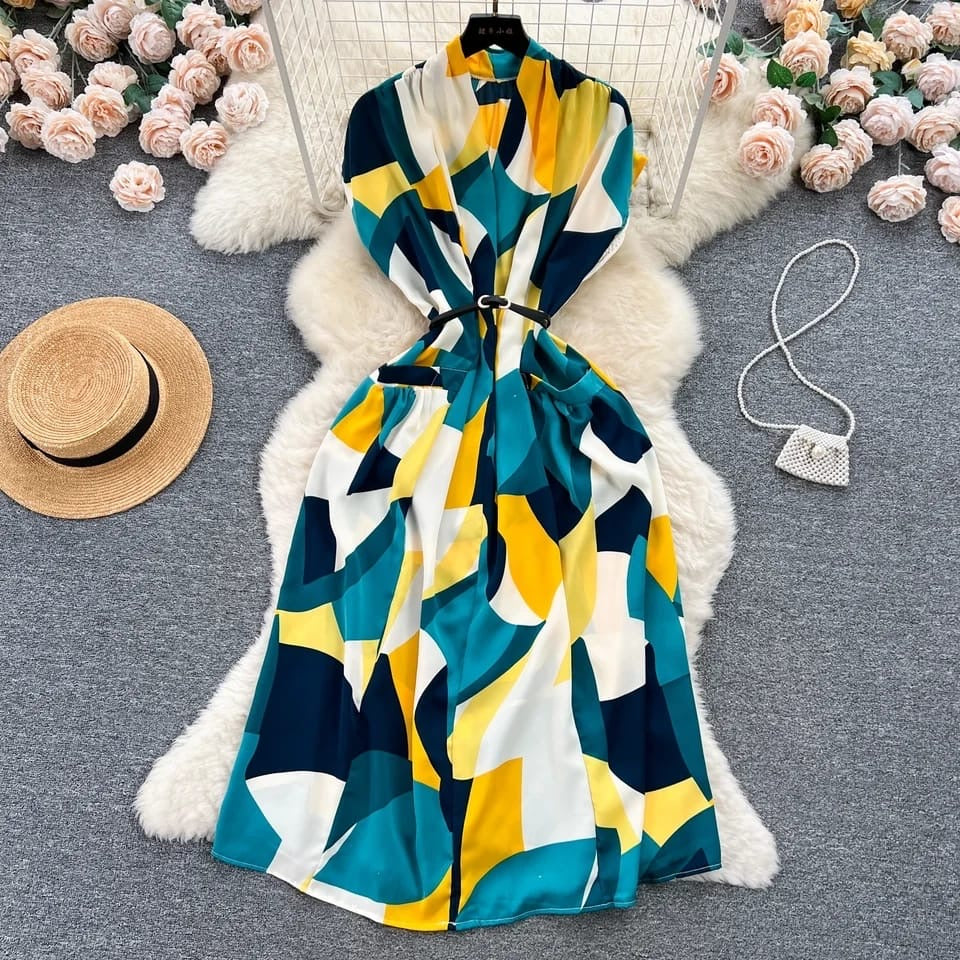 Mier Abstract Printed Dress
