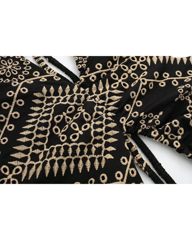 Koi Cutwork Embroidered Dress