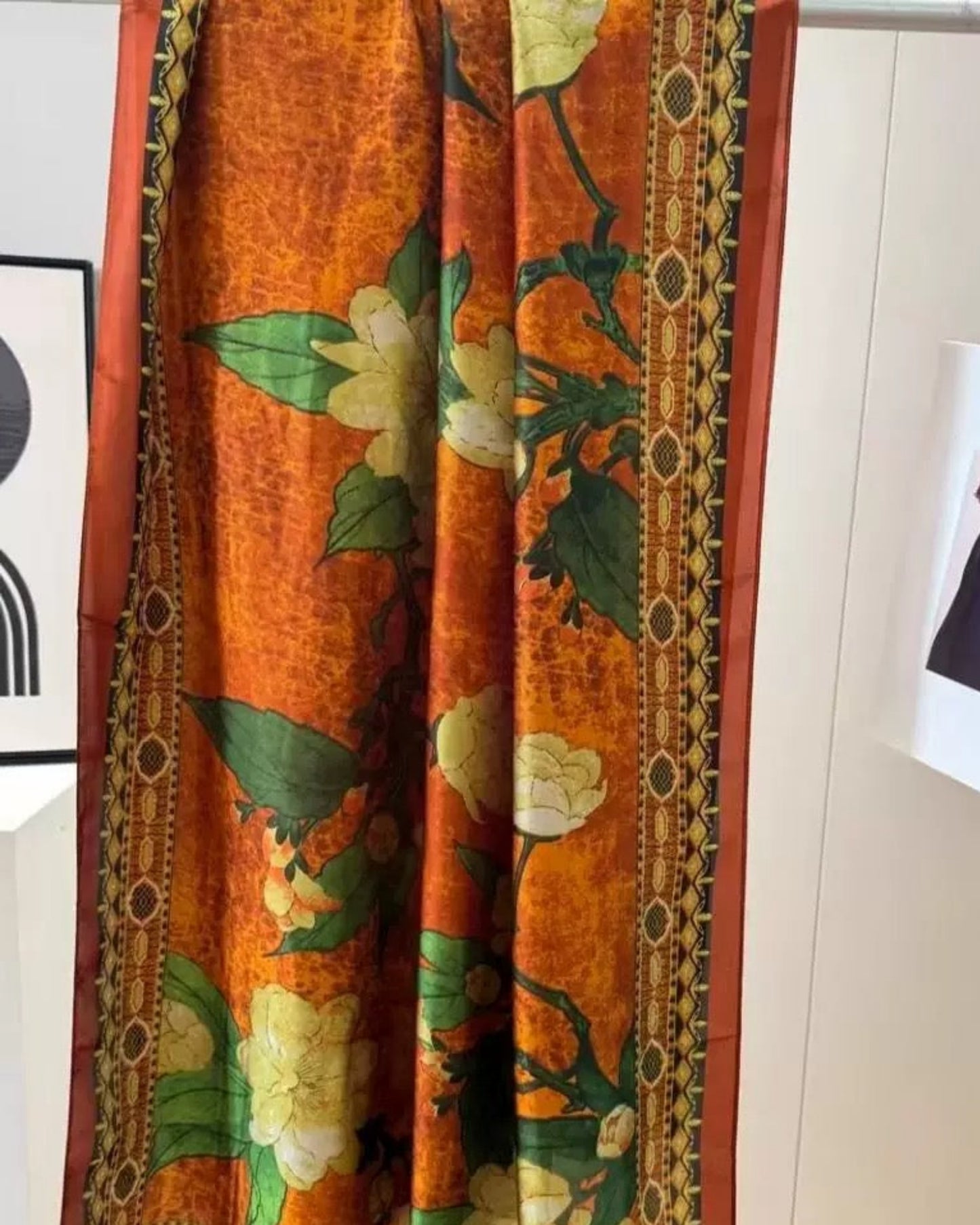 Cali Elegant Floral Silk Scarf