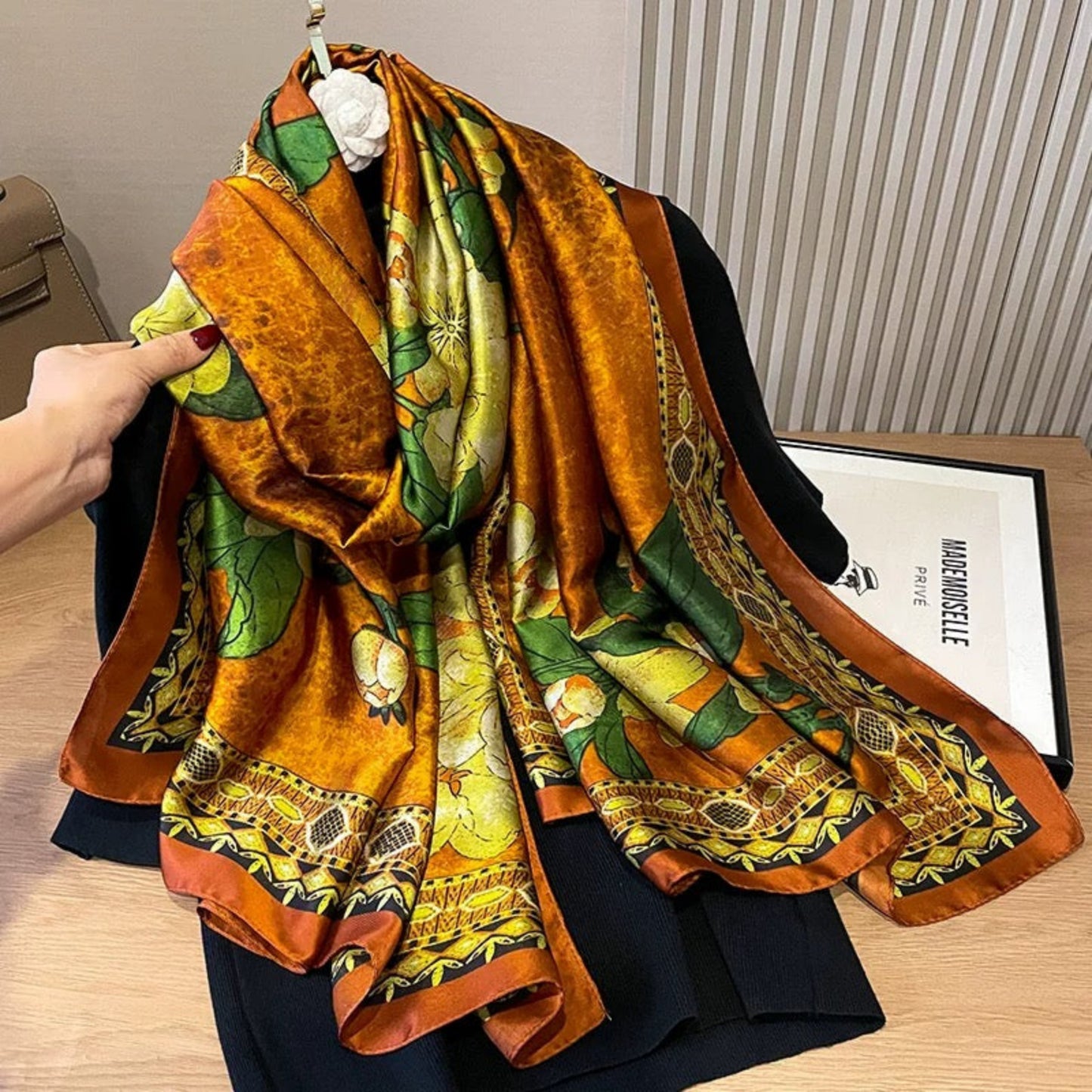 Cali Elegant Floral Silk Scarf