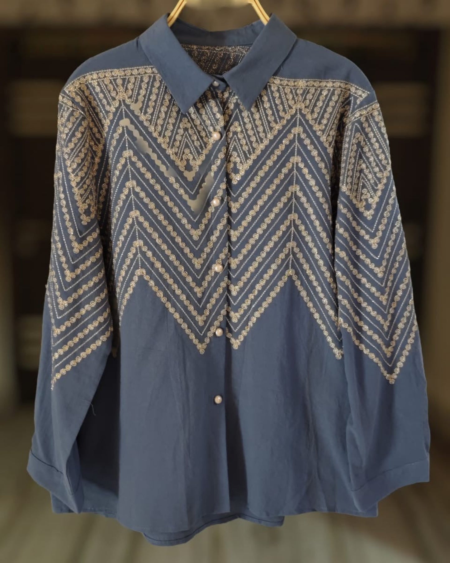 Chevron Embroidered Charm Shirt