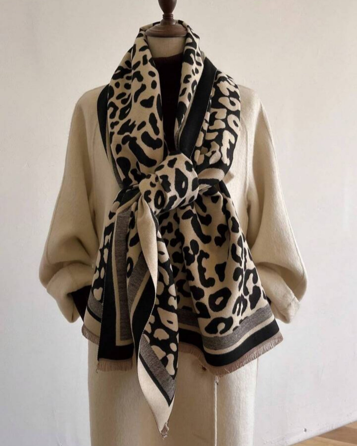 Classic Safari Leopard Knit Wrap