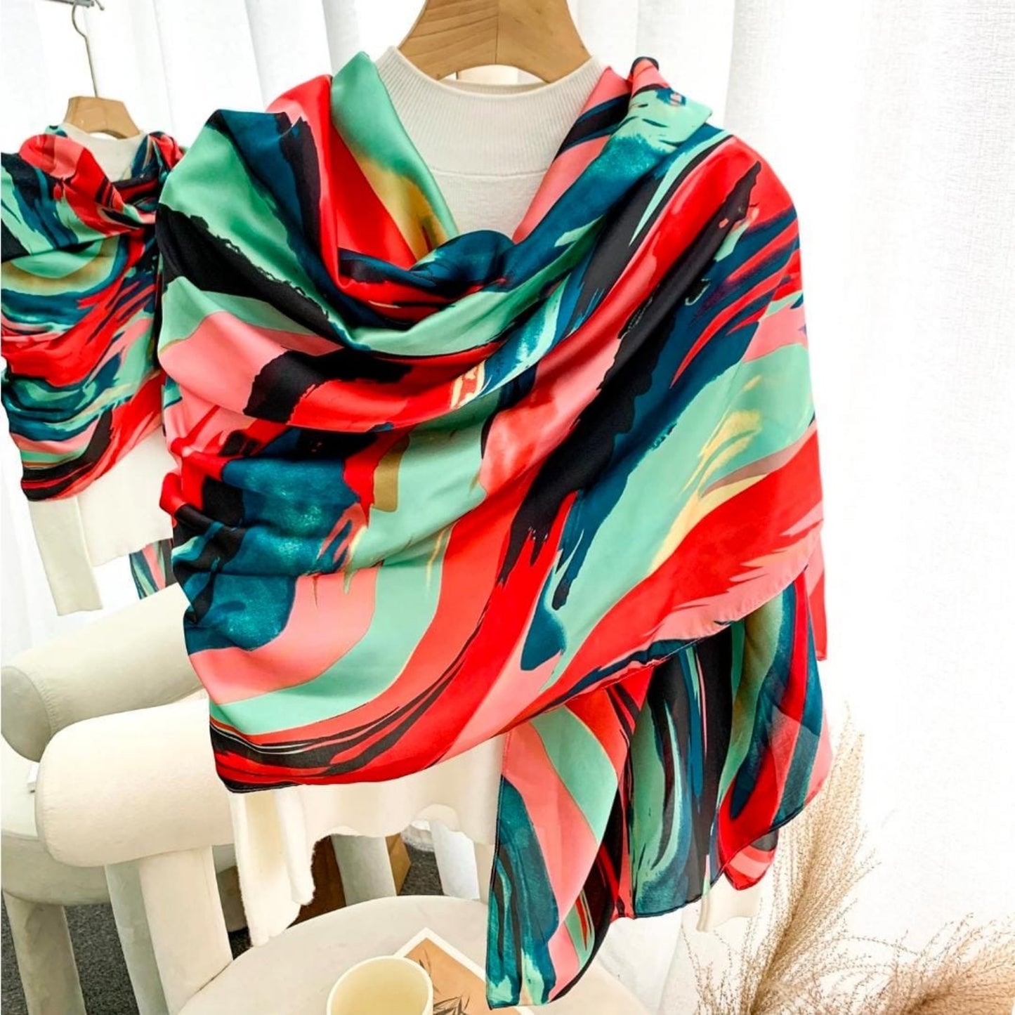 Gibbs Elegant Abstract Silk Scarf