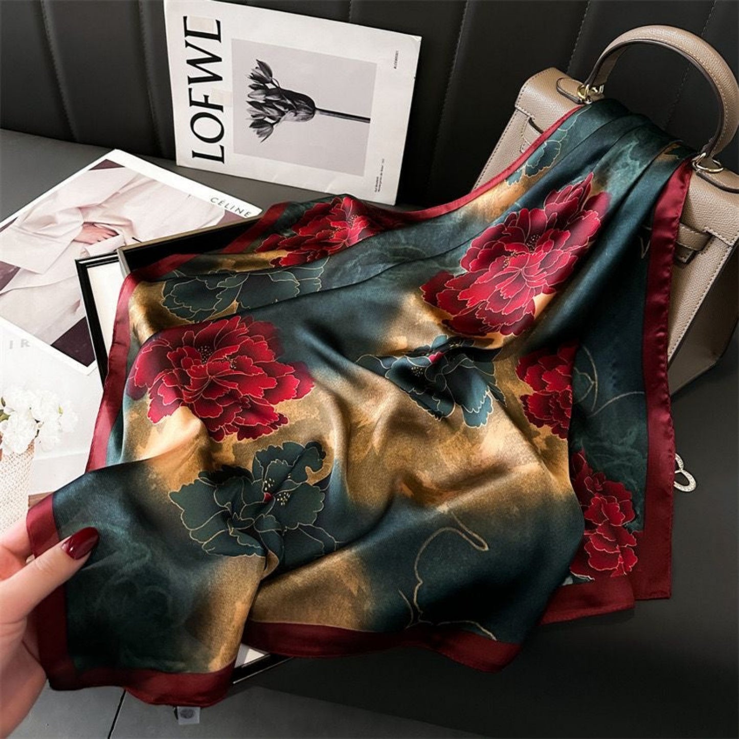 Regal Peony Luxe Silk Stole