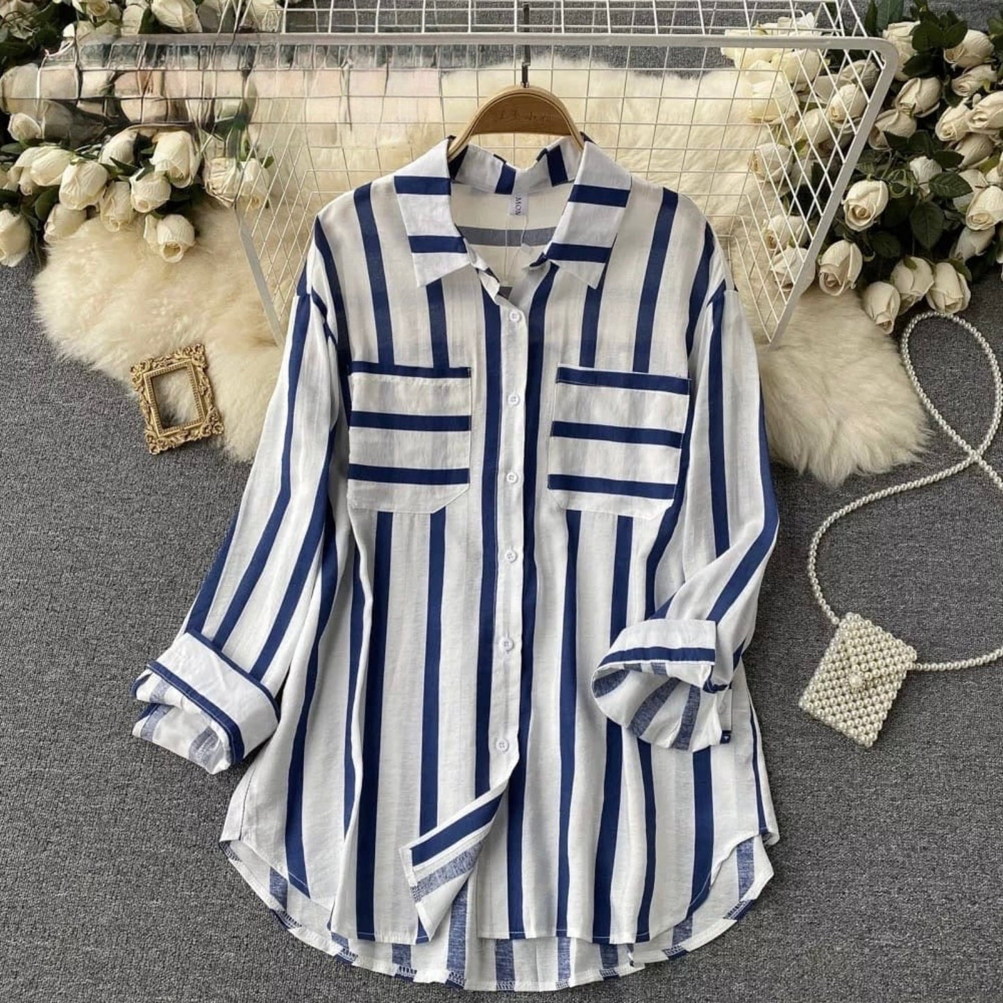 Siam Striped Oversized Shirts