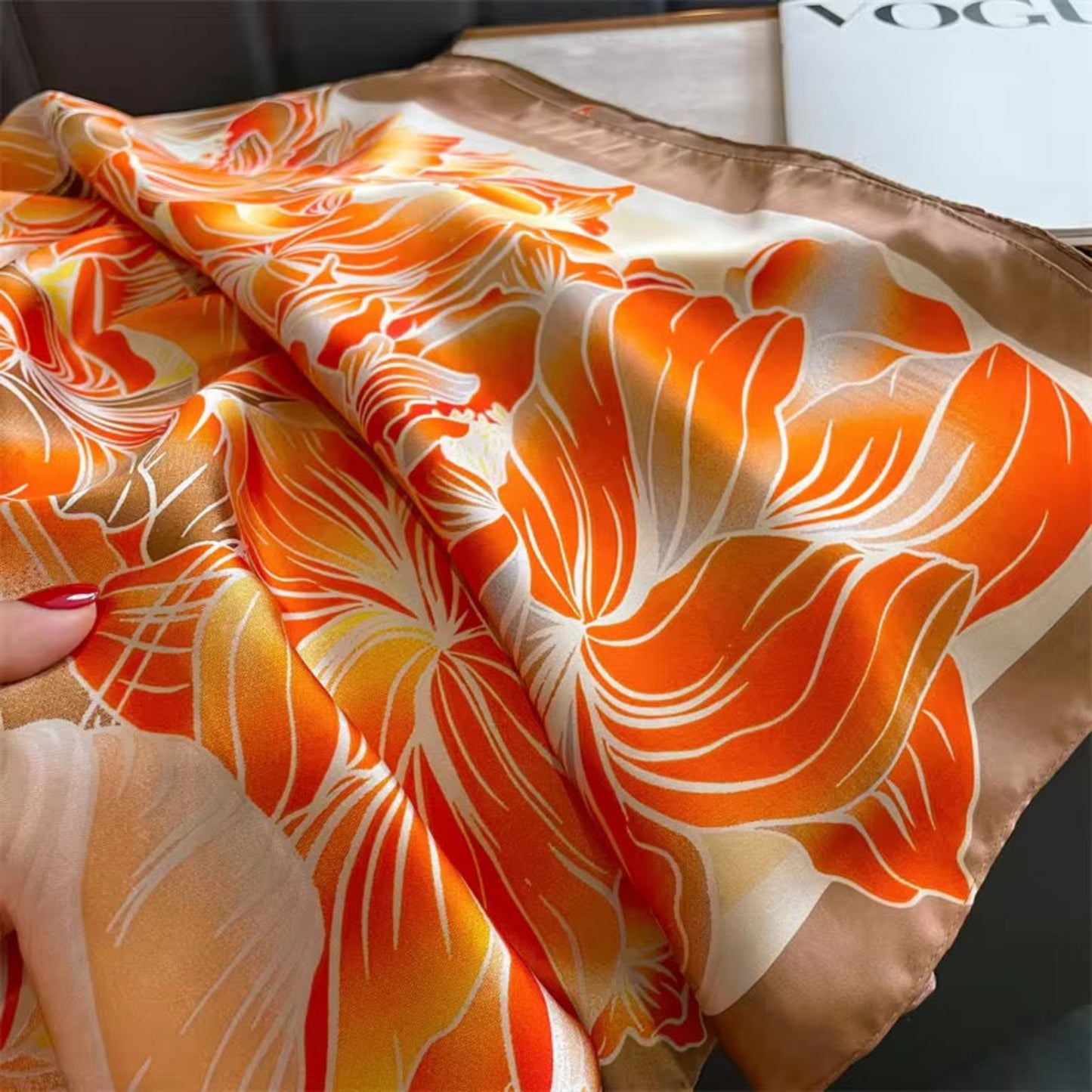 Sunset Blaze Floral Silk Stole