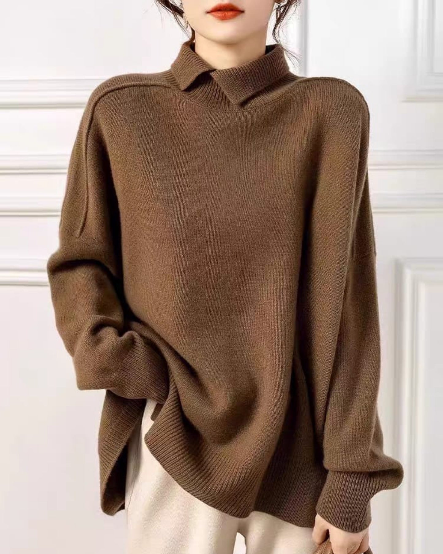 The Oversized Luxe Turtleneck Tunic Sweater