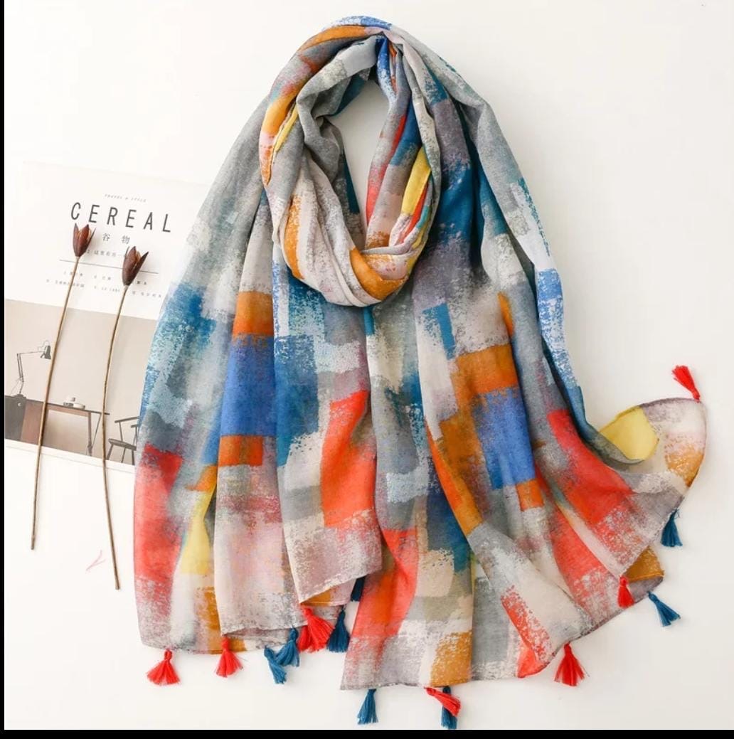 Sai Multicolor Boho Tassel Scarf