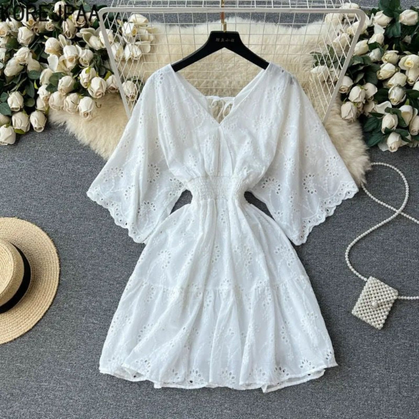 Seilz Cotton  Eyelet Dress