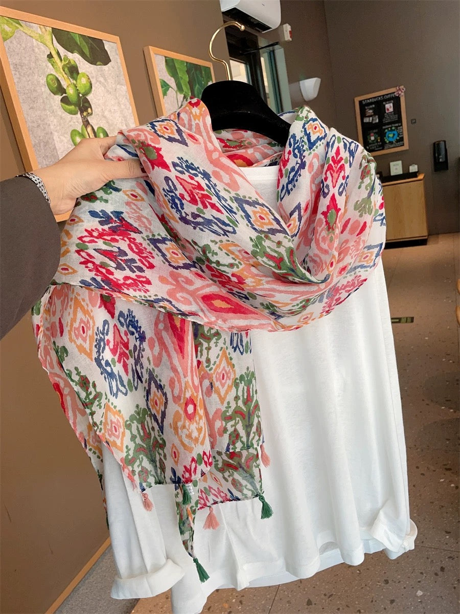 Suril Boho Multicolor Printed Scarf