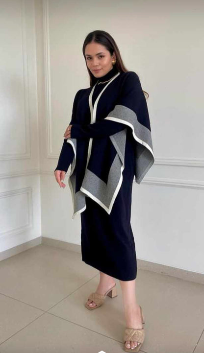 Boulve Statement Winter Dress With Stole