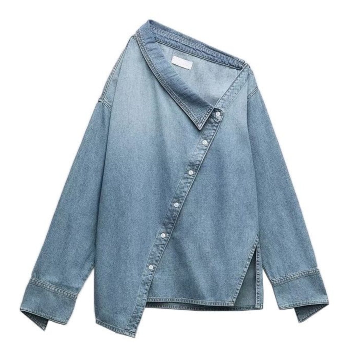 Maclod Assymetric Denim Shirt