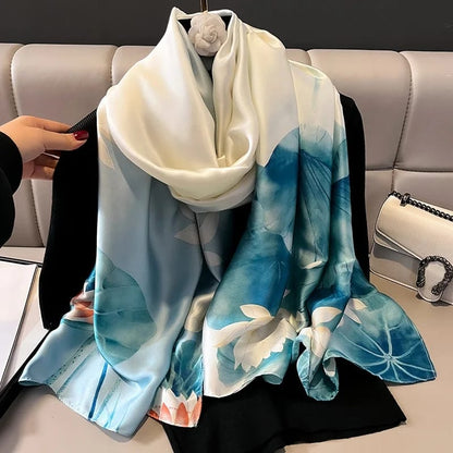 Sia Elegant Floral Silk Scarf