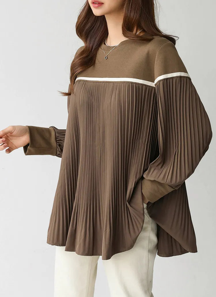 Liz Trendy Pleated Tunic Top