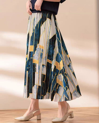 Gary  Gradient Pleated  Skirt