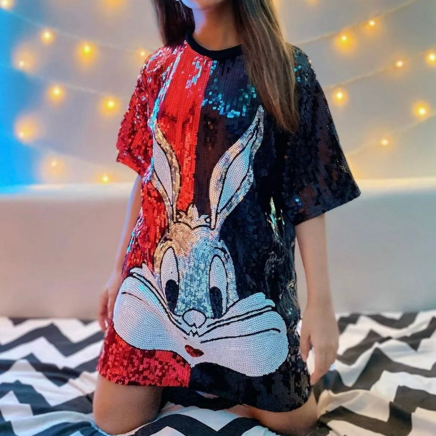 Rabby Sequined T-Shirt Dress