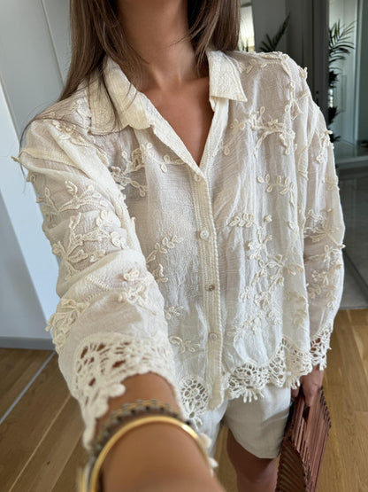 Heppa luxury cutwork Shirt