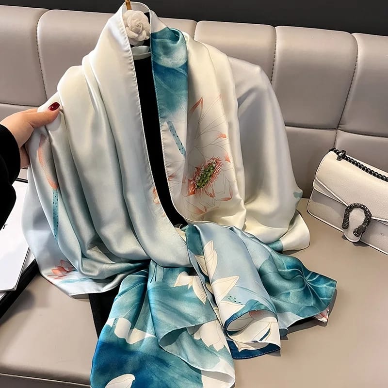 Sia Elegant Floral Silk Scarf