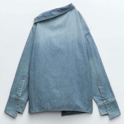 Maclod Assymetric Denim Shirt