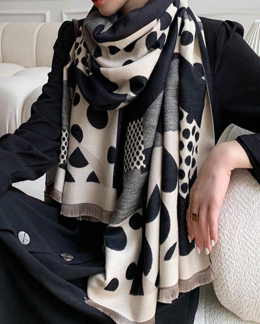 Abstract Dot & Block Reversible Wrap
