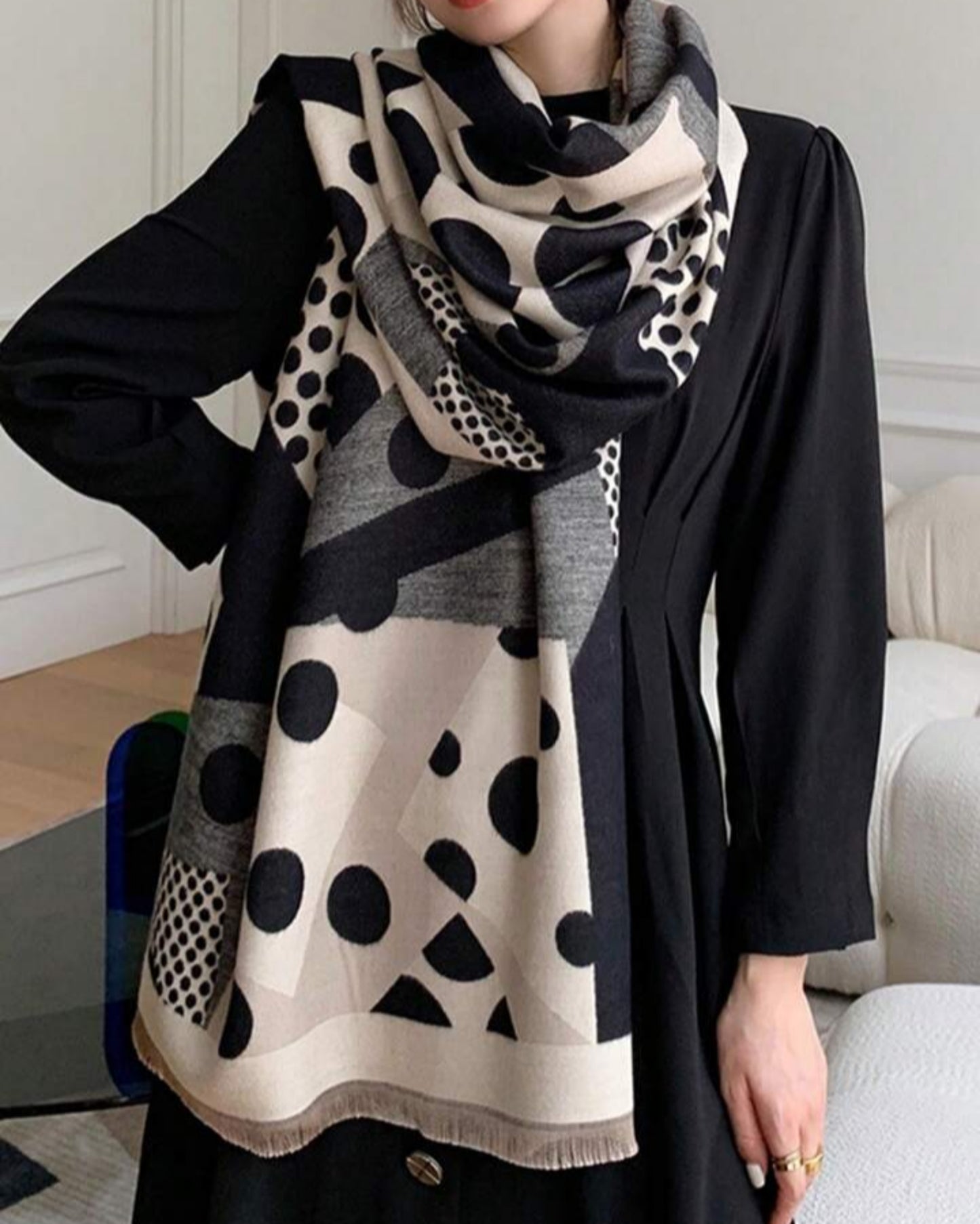 Abstract Dot & Block Reversible Wrap