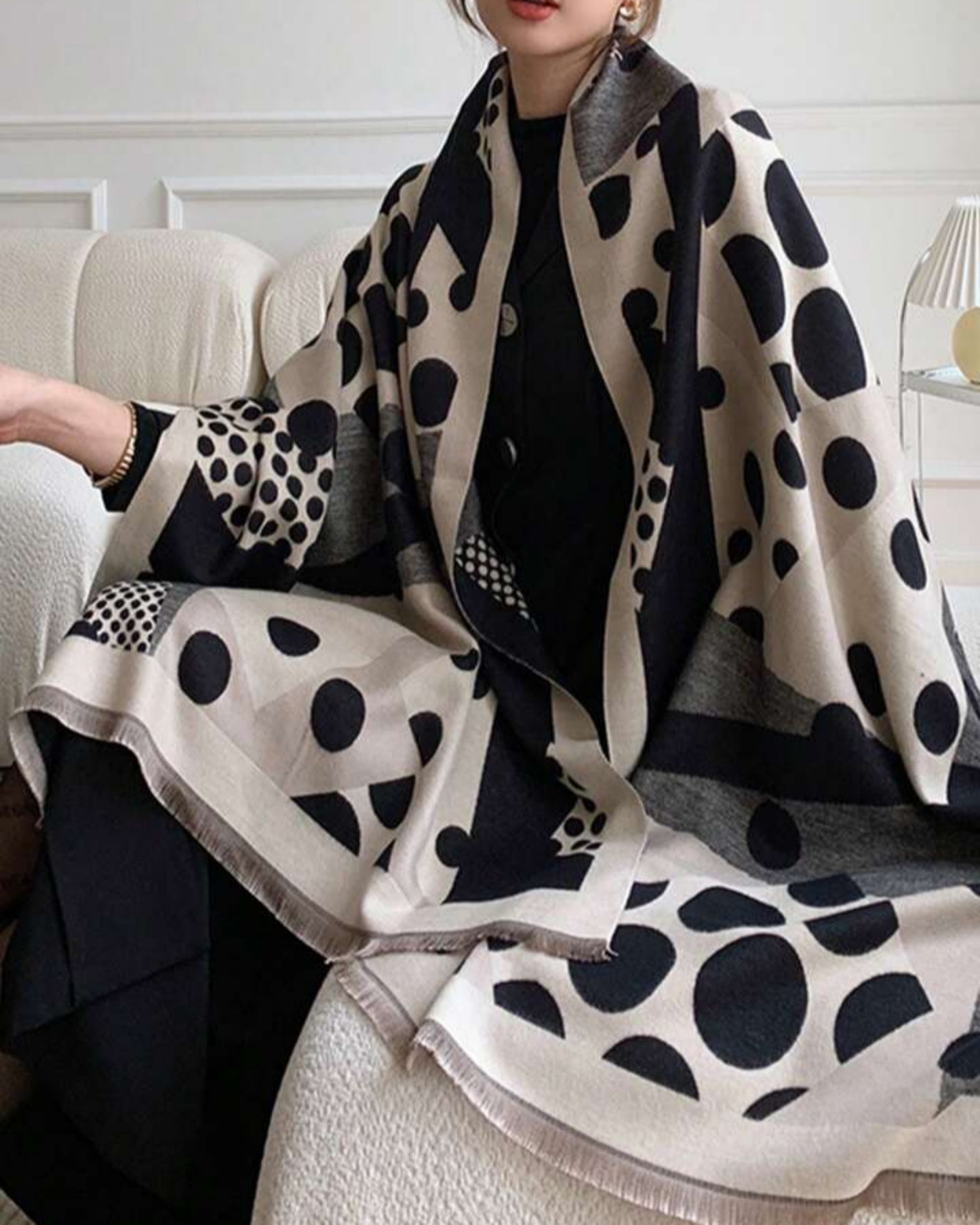 Abstract Dot & Block Reversible Wrap