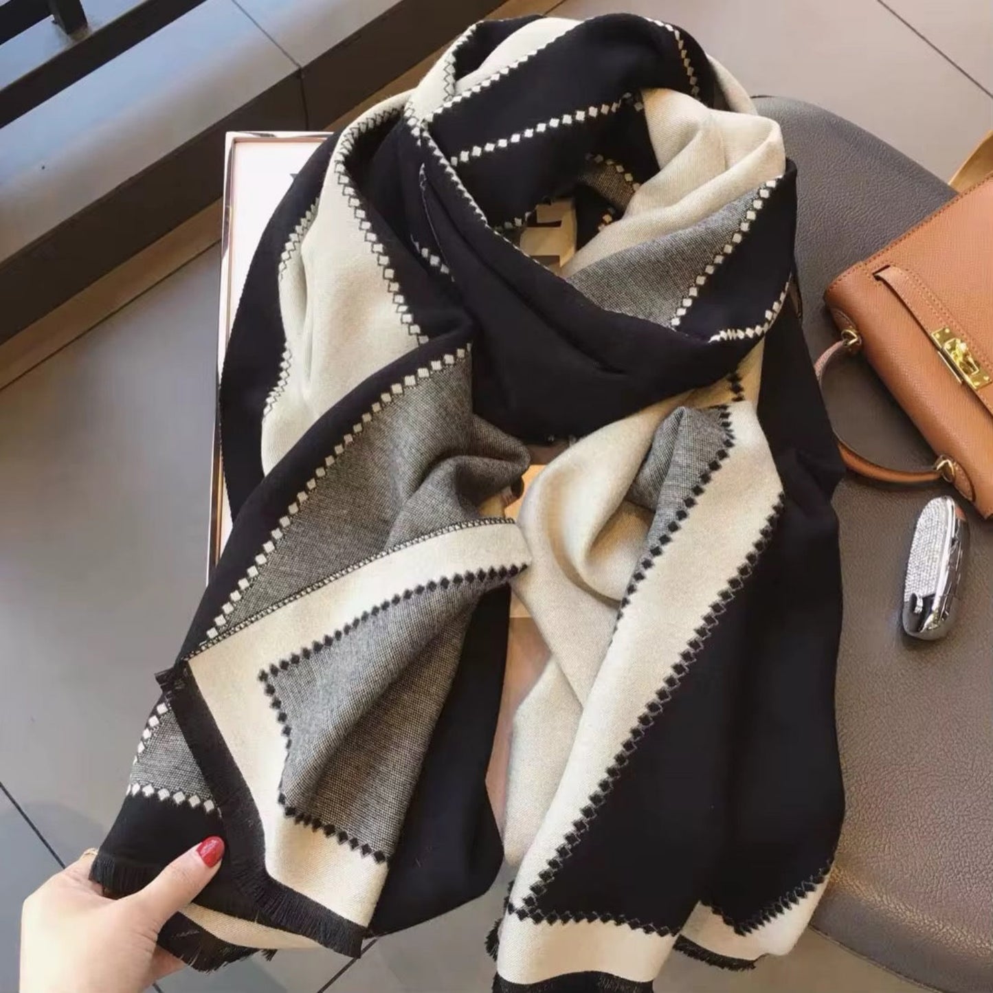 Art Deco Chevron Cotton Wrap