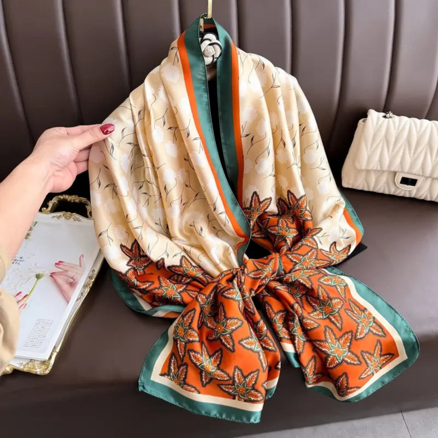 Autumn Amber Luxe Printed Stole