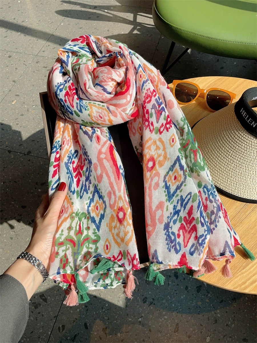 Suril Boho Multicolor Printed Scarf