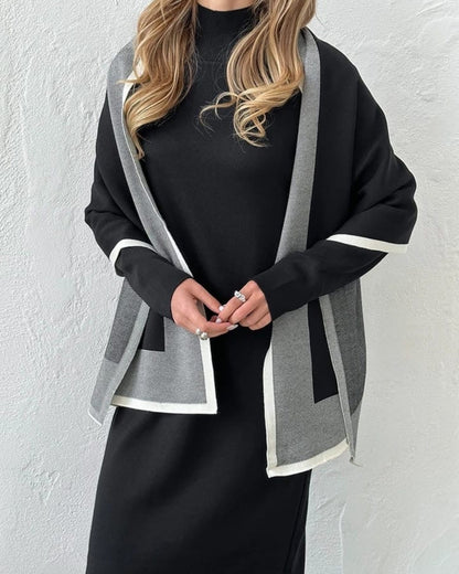 Boulve Statement Winter Dress With Stole
