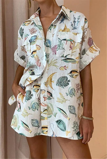 Pablo Fish Print Co-Ord Set