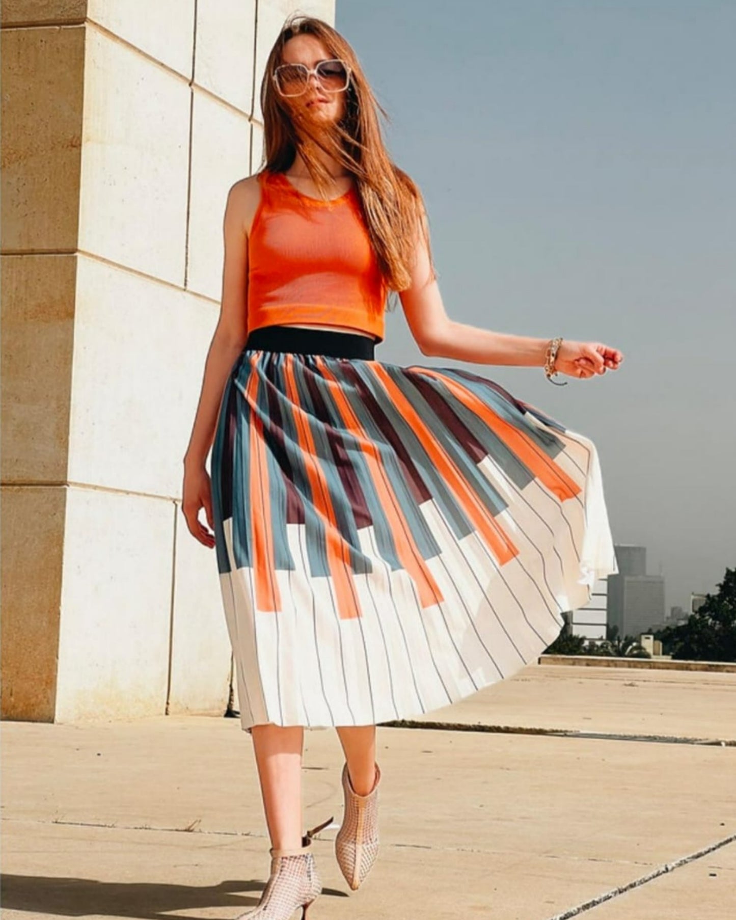 Gags Gradient Pleated  Skirt