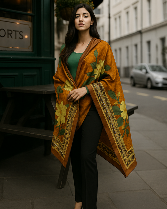 Cali Elegant Floral Silk Scarf