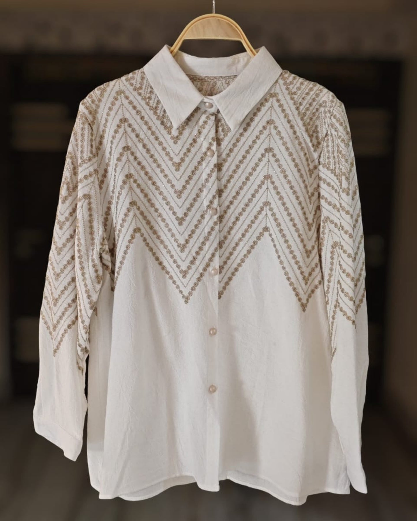 Chevron Embroidered Charm Shirt