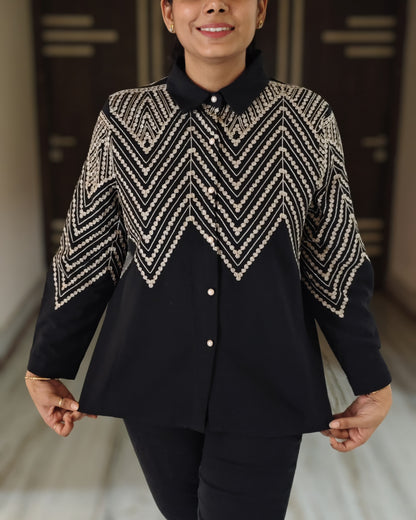 Chevron Embroidered Charm Shirt