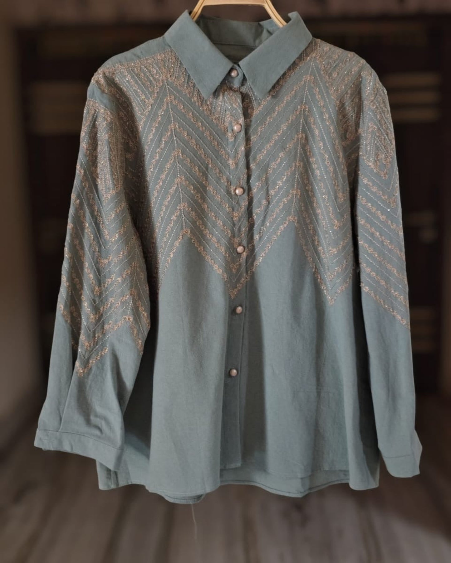 Chevron Embroidered Charm Shirt