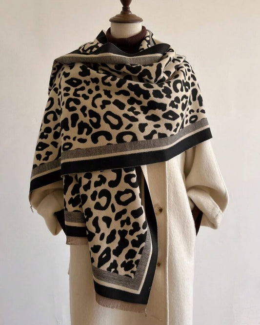 Classic Safari Leopard Knit Wrap