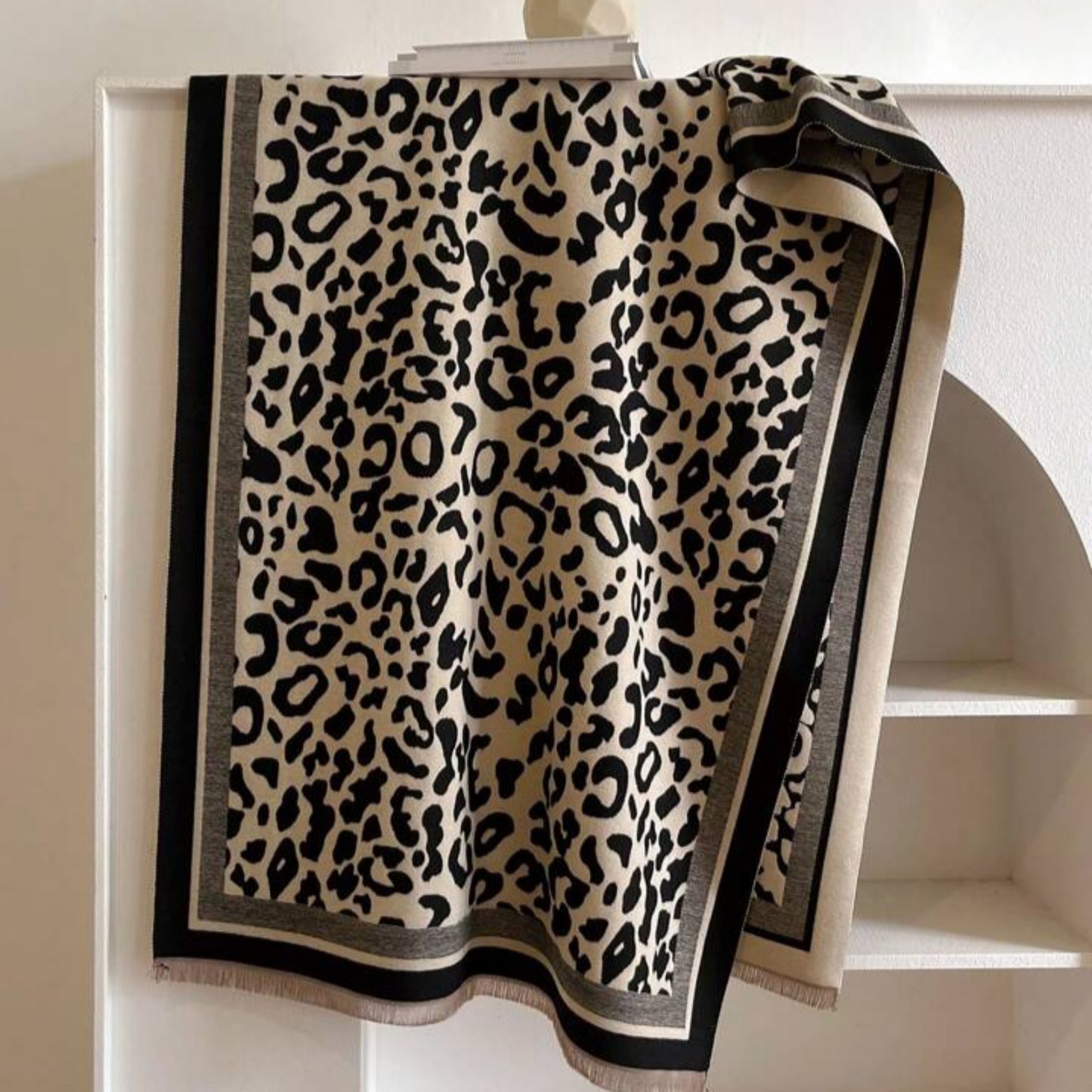 Classic Safari Leopard Knit Wrap