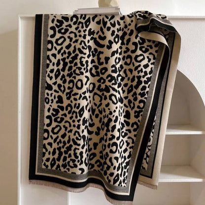 Classic Safari Leopard Knit Wrap