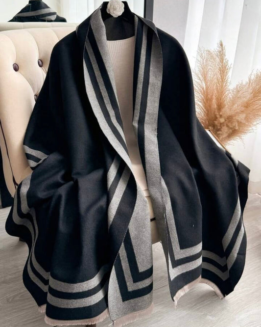 Cozyzone Classic Striped Knit  Scarf Shawl