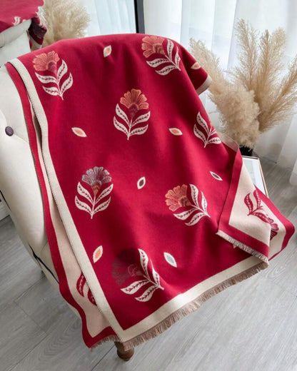 Crimson Bloom Winter Wrap