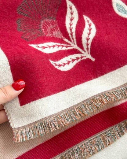 Crimson Bloom Winter Wrap