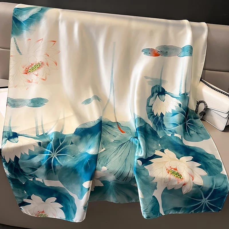 Sia Elegant Floral Silk Scarf