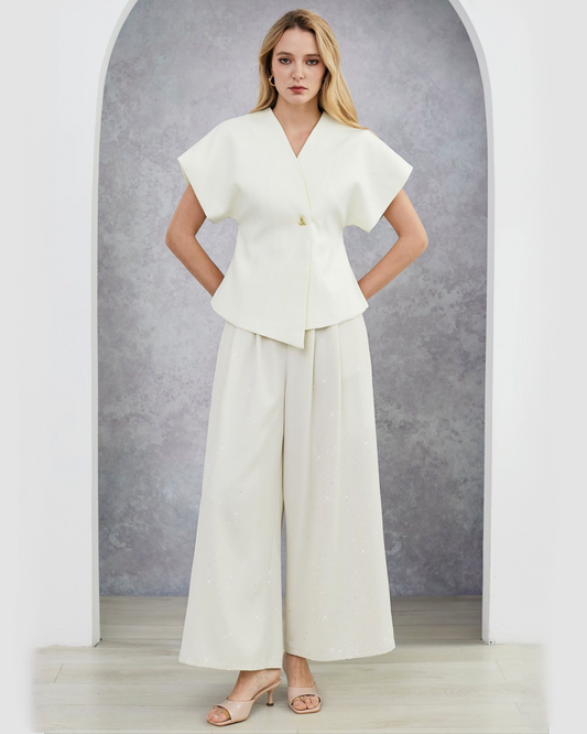 Gaggi Elegant  Wrap Peplum Top