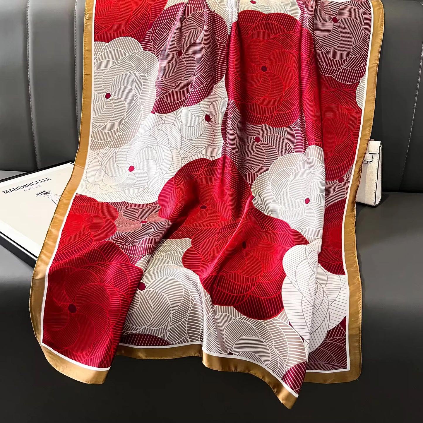 Hafi Elegant Floral Silk Scarf
