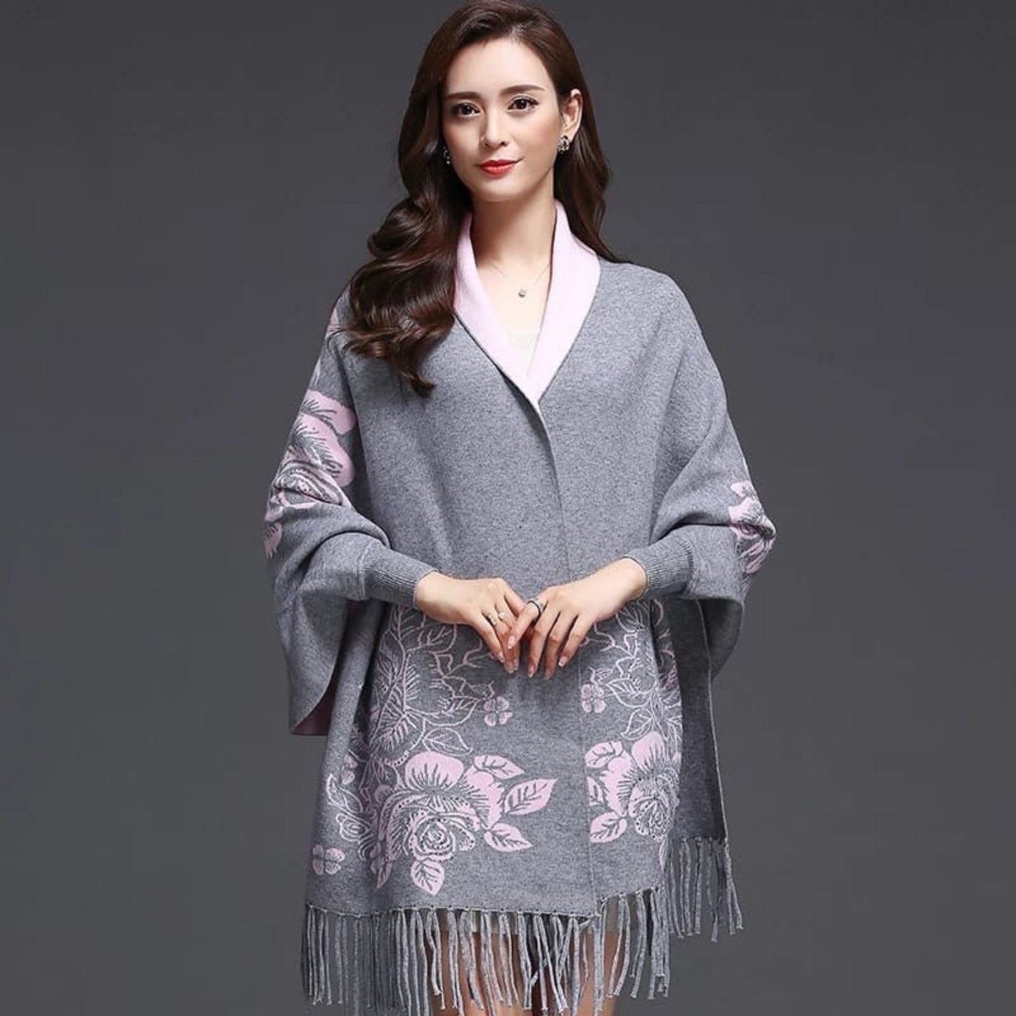Heritage Bloom Dual-Tone Embroidered Wrap