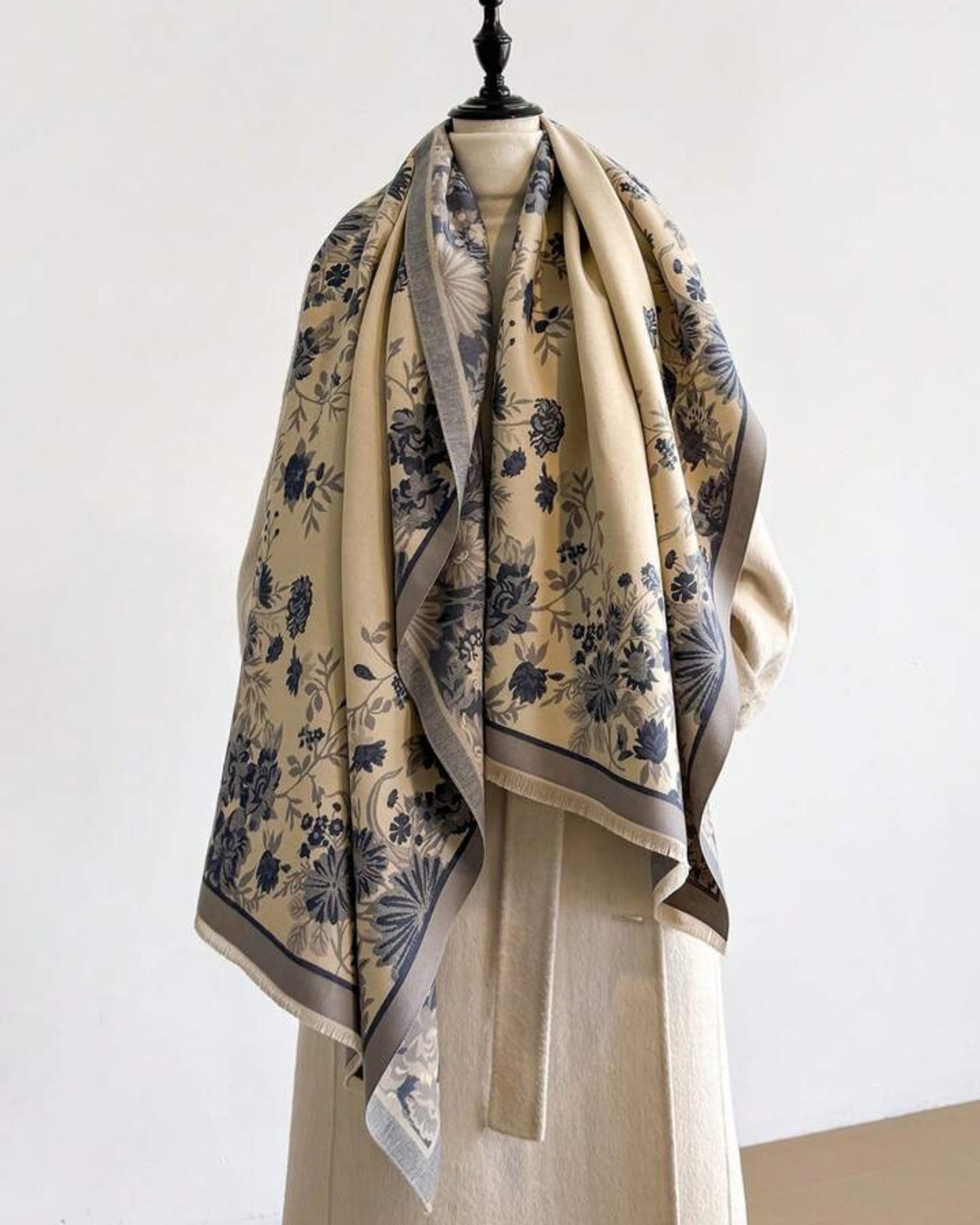 Heritage Meadow Toile de Jouy Inspired Scarf