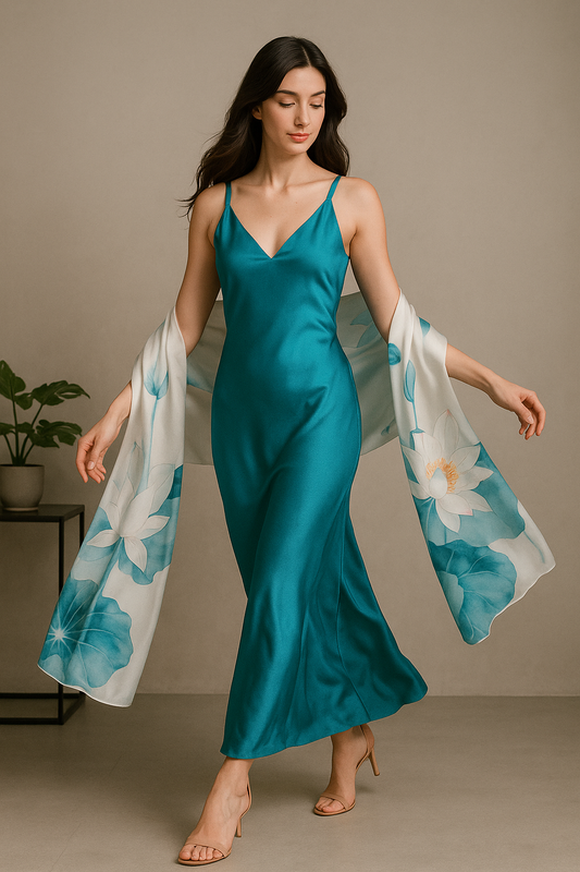 Sia Elegant Floral Silk Scarf